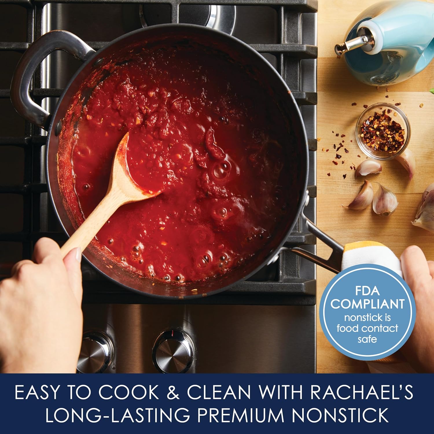 Master Your Cooking with Rachael Ray Hard Anodized Nonstick Saucier Pan