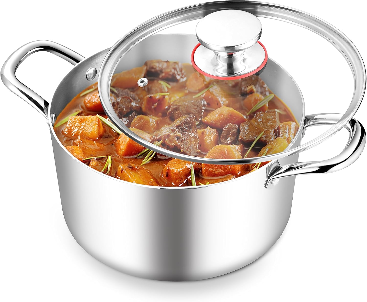 8 Quart Stainless Steel Stock Pot with Glass Lid