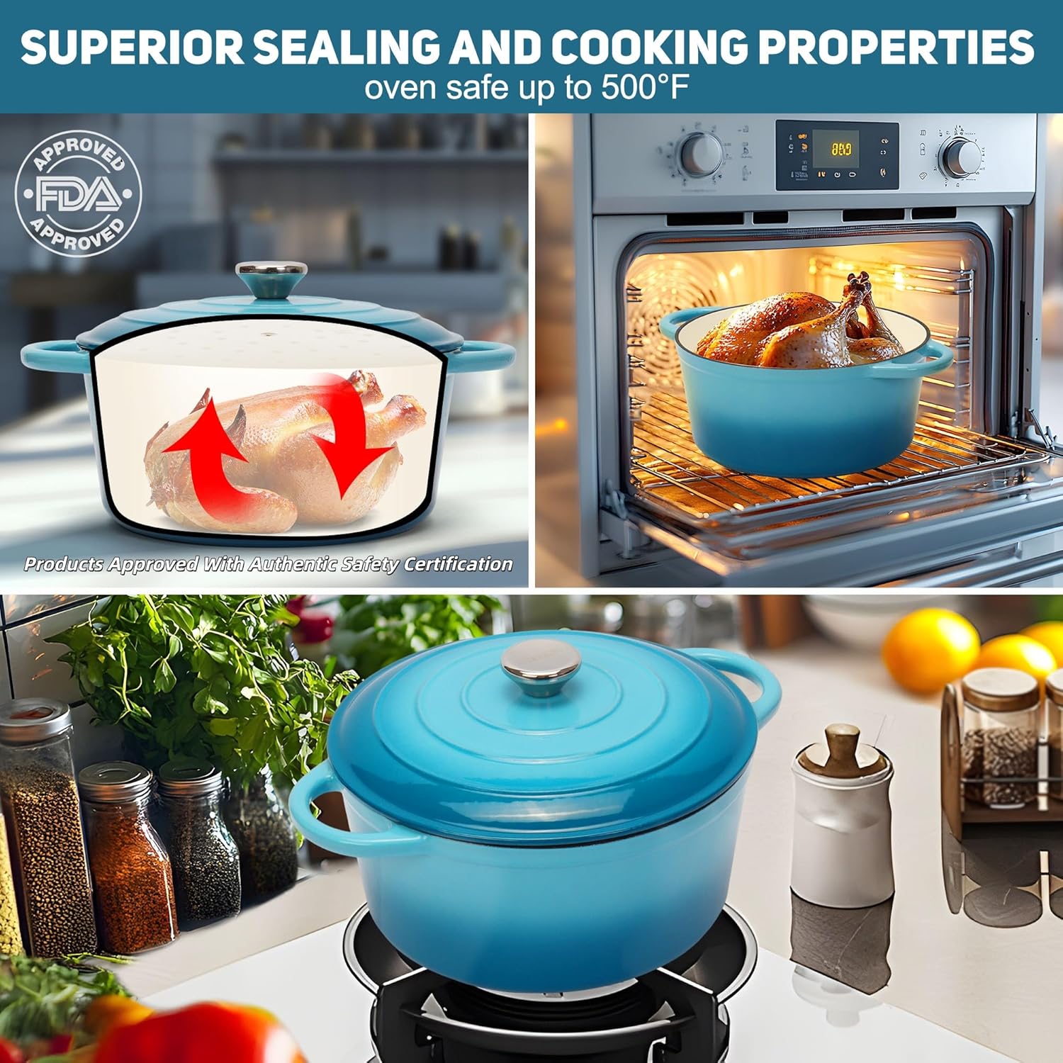 5 QT Heavy-Duty Cast Iron Dutch Oven