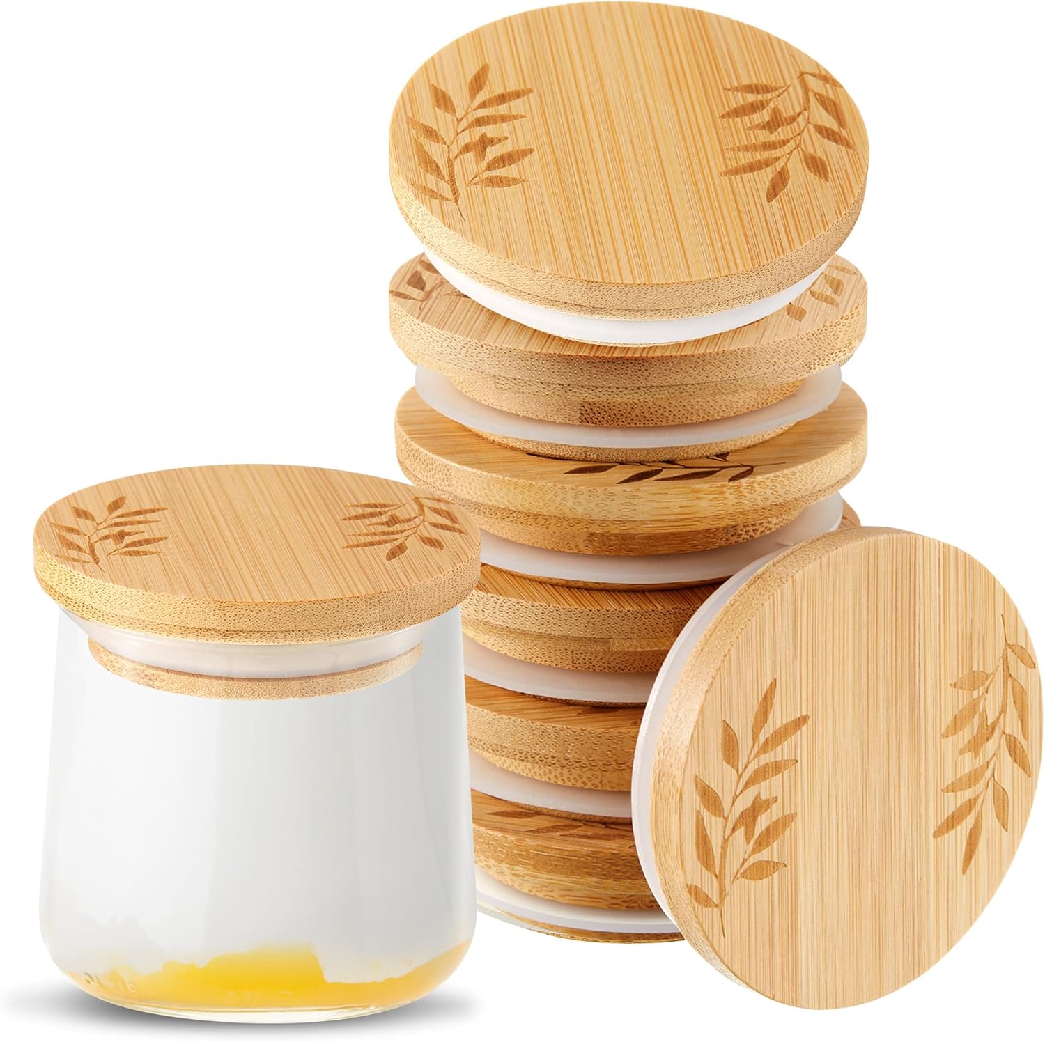 Tessco 12-Piece Reusable Yogurt Jar Lids Set