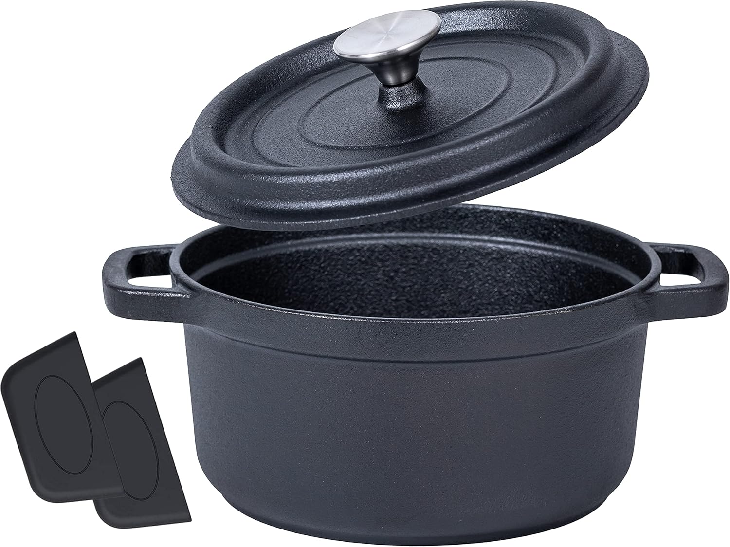 4 Quart Bruntmor Cast Iron Braising Pan with Lid and Handles