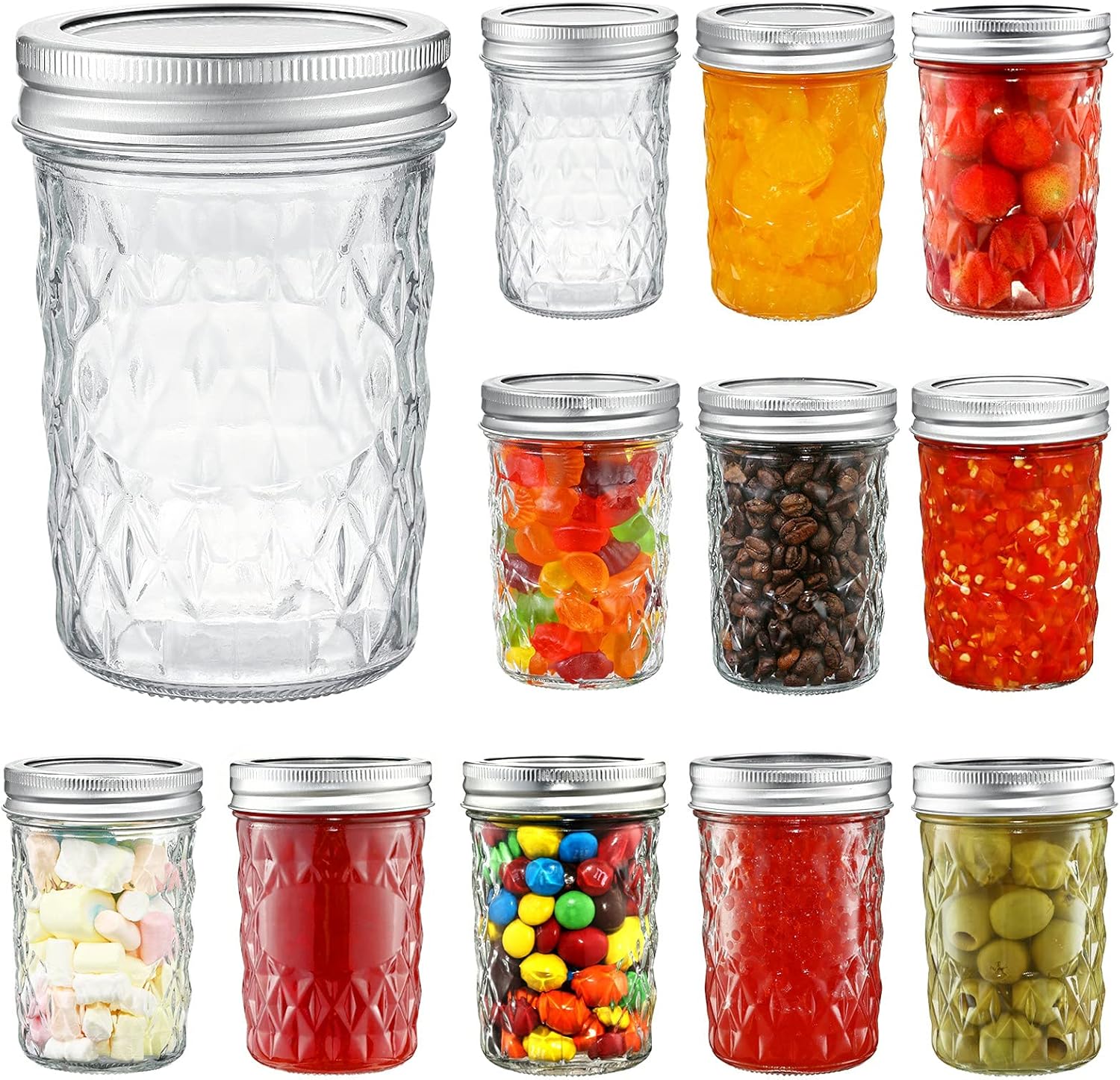 YEBODA 12 Pack Mason Jars