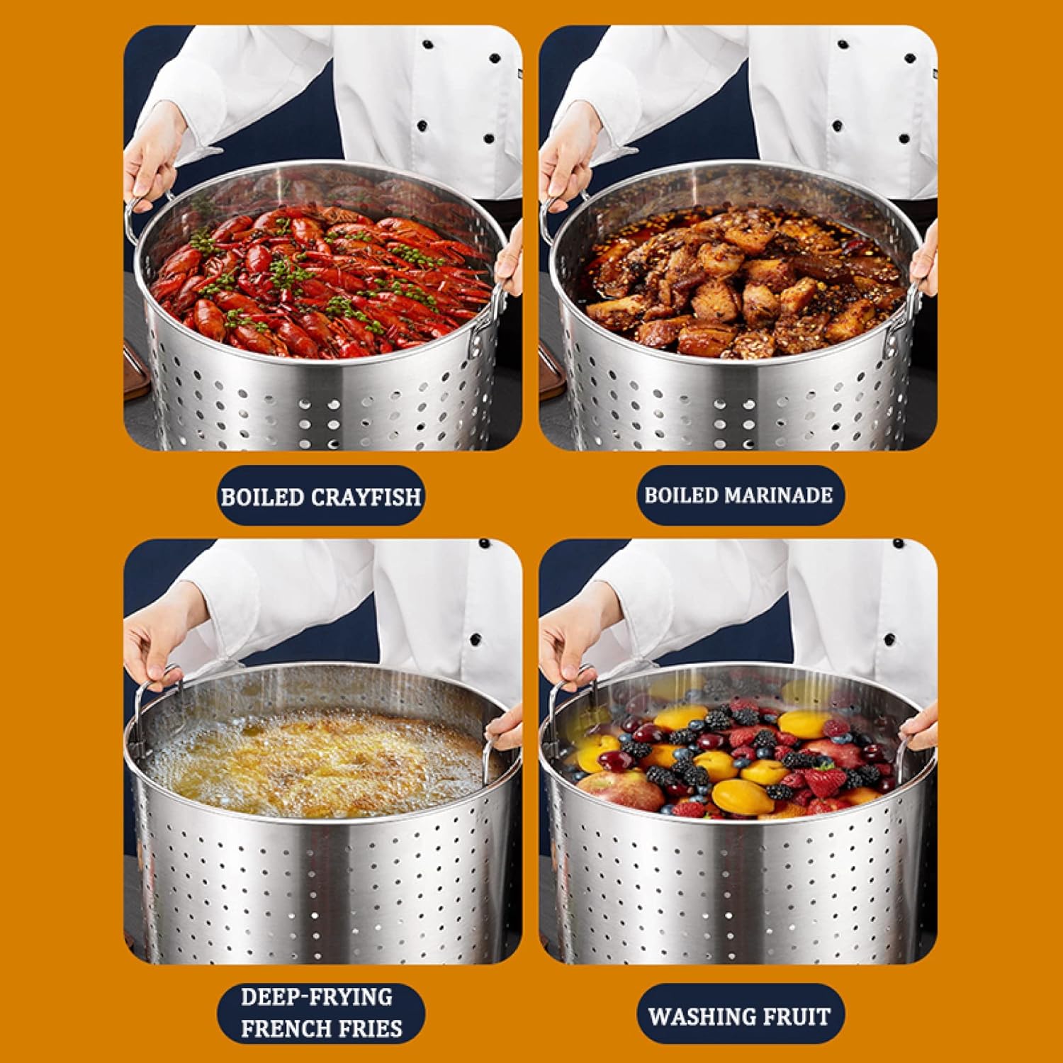 Stainless Steel Stockpot with Innovative multi-functional design for ARGE