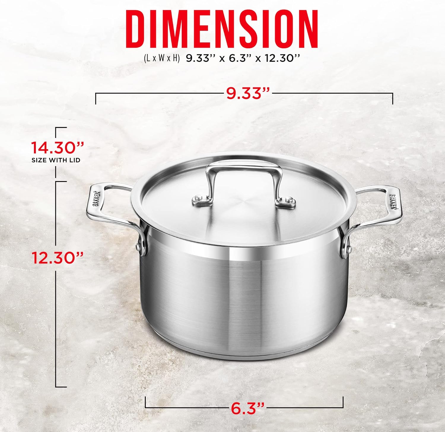 Bakken-Swiss 5 Quart Stockpot with Lid and Riveted Handles