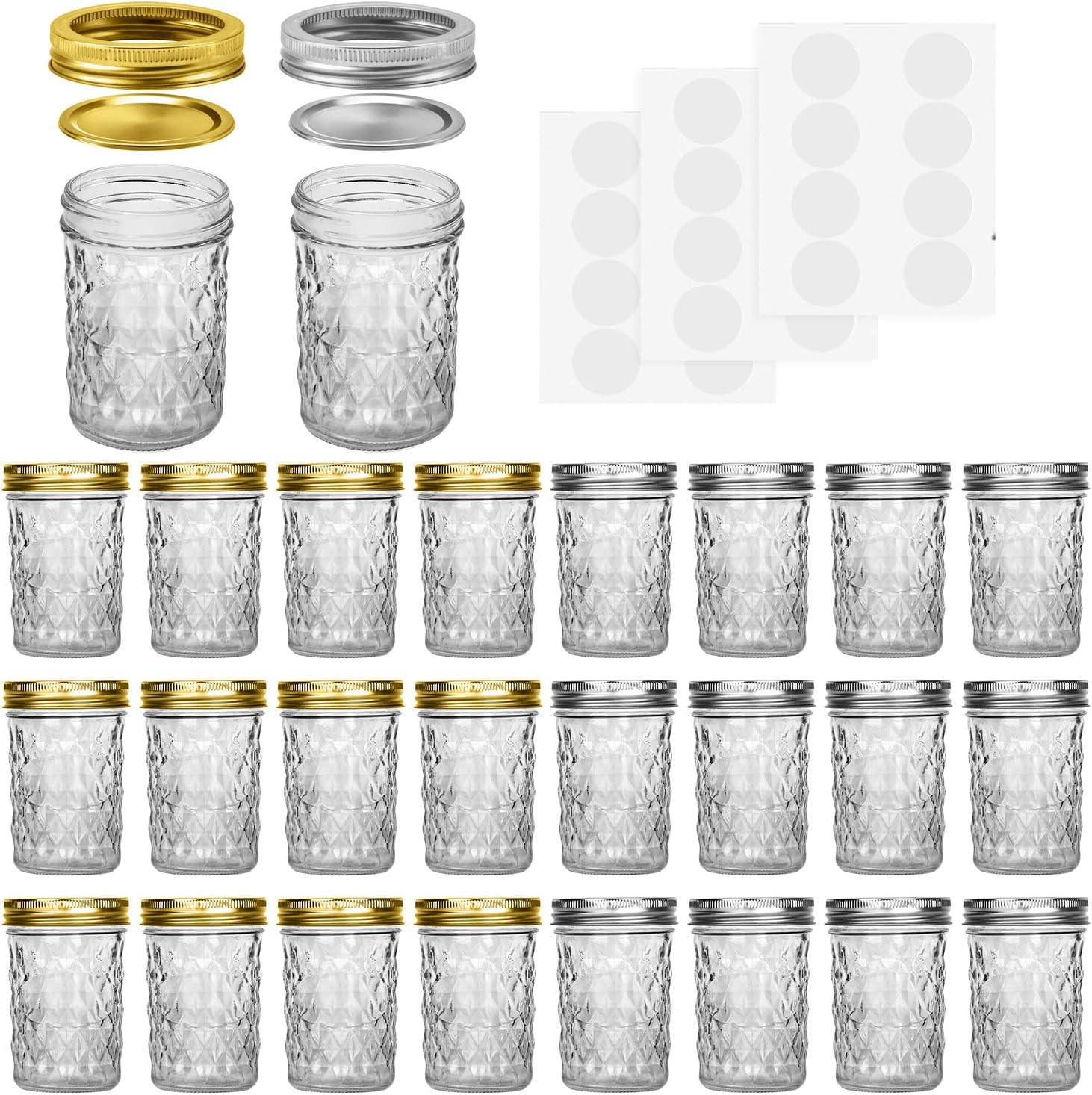 Mason Jars 8 oz 24 Pack Preserve Your Favorites