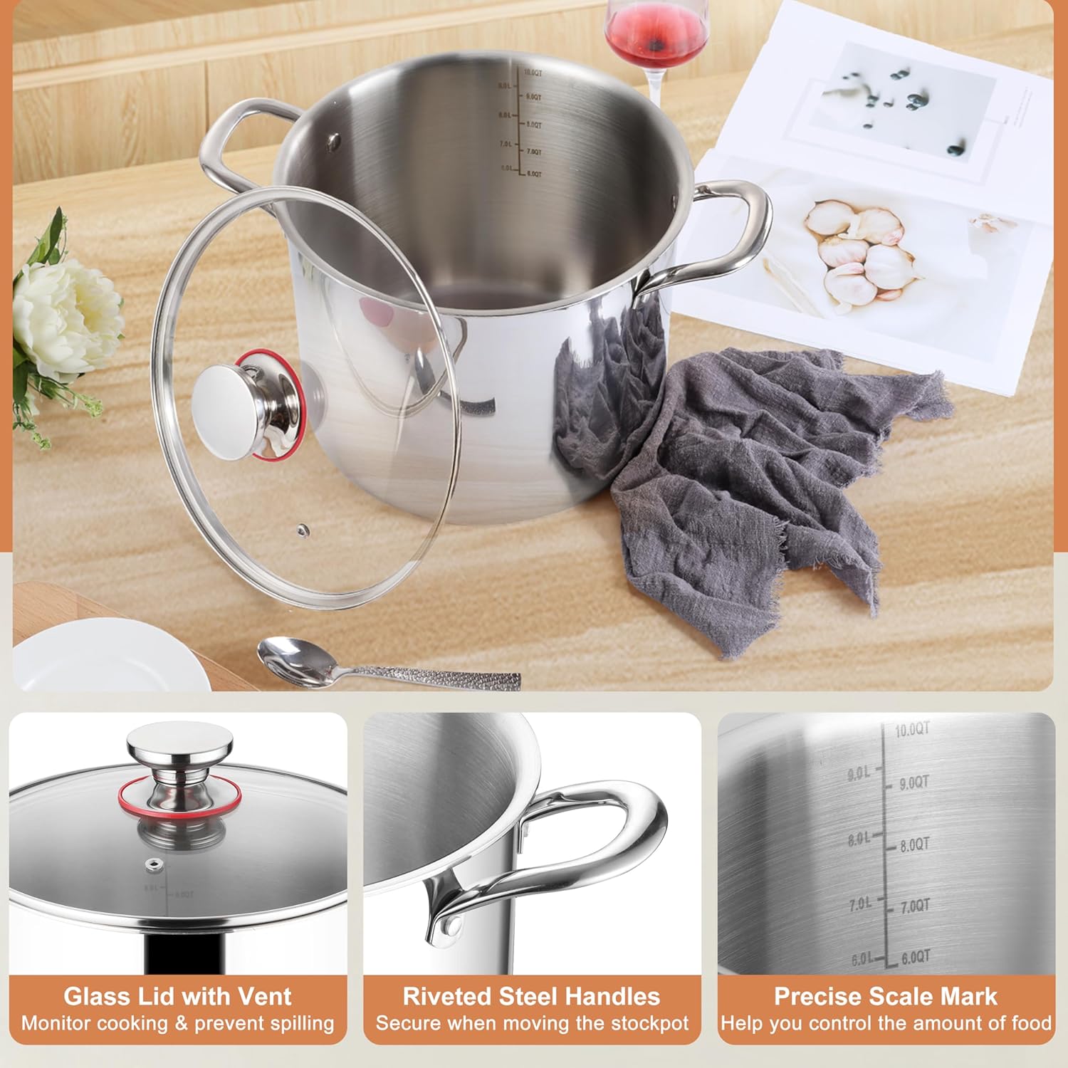 Herogo 10 Quart Stock Pot