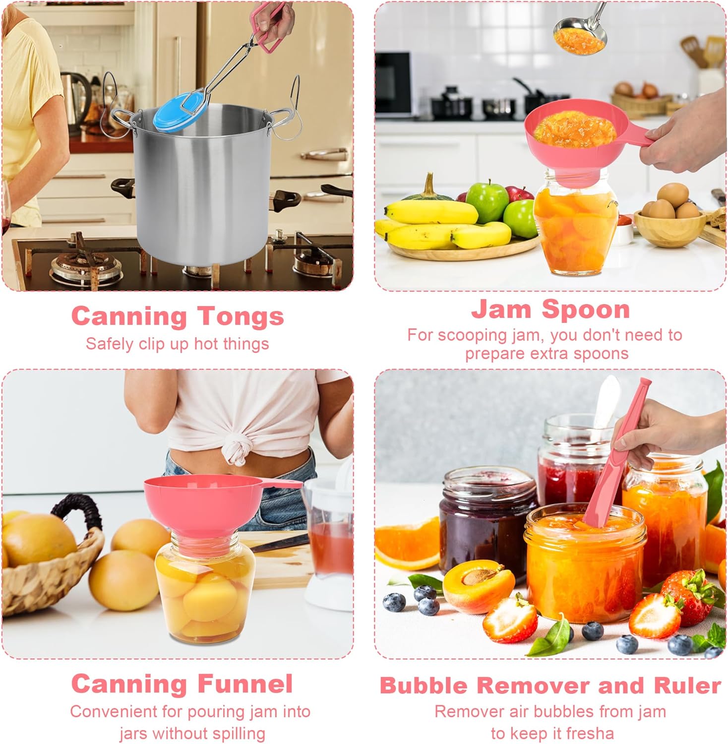 Canning pot with rack large 215 quart stainless steel pink