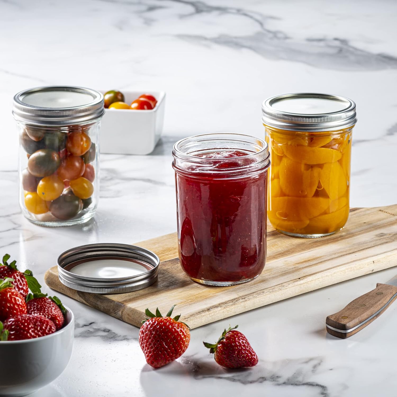 6-Piece Glass Mason Jar 16 Oz 1 Pint Canning Capacity