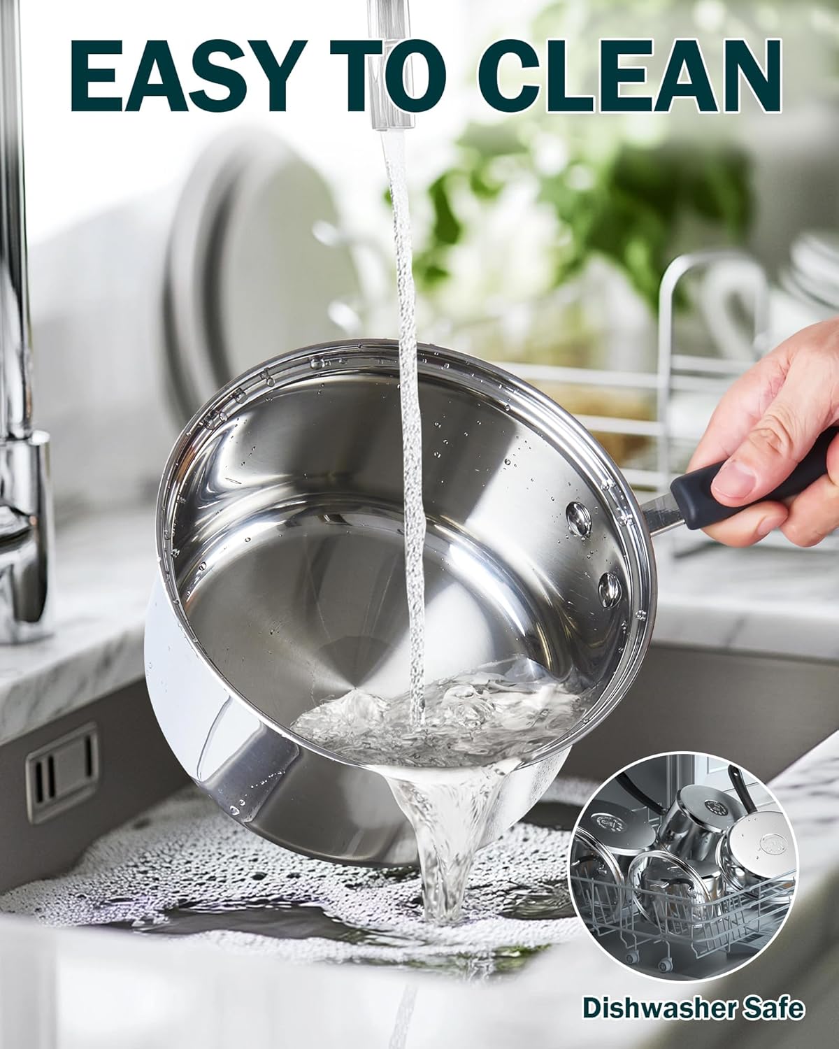 Professional 2-Quart Double Boiler Saucepan for All Stove Tops