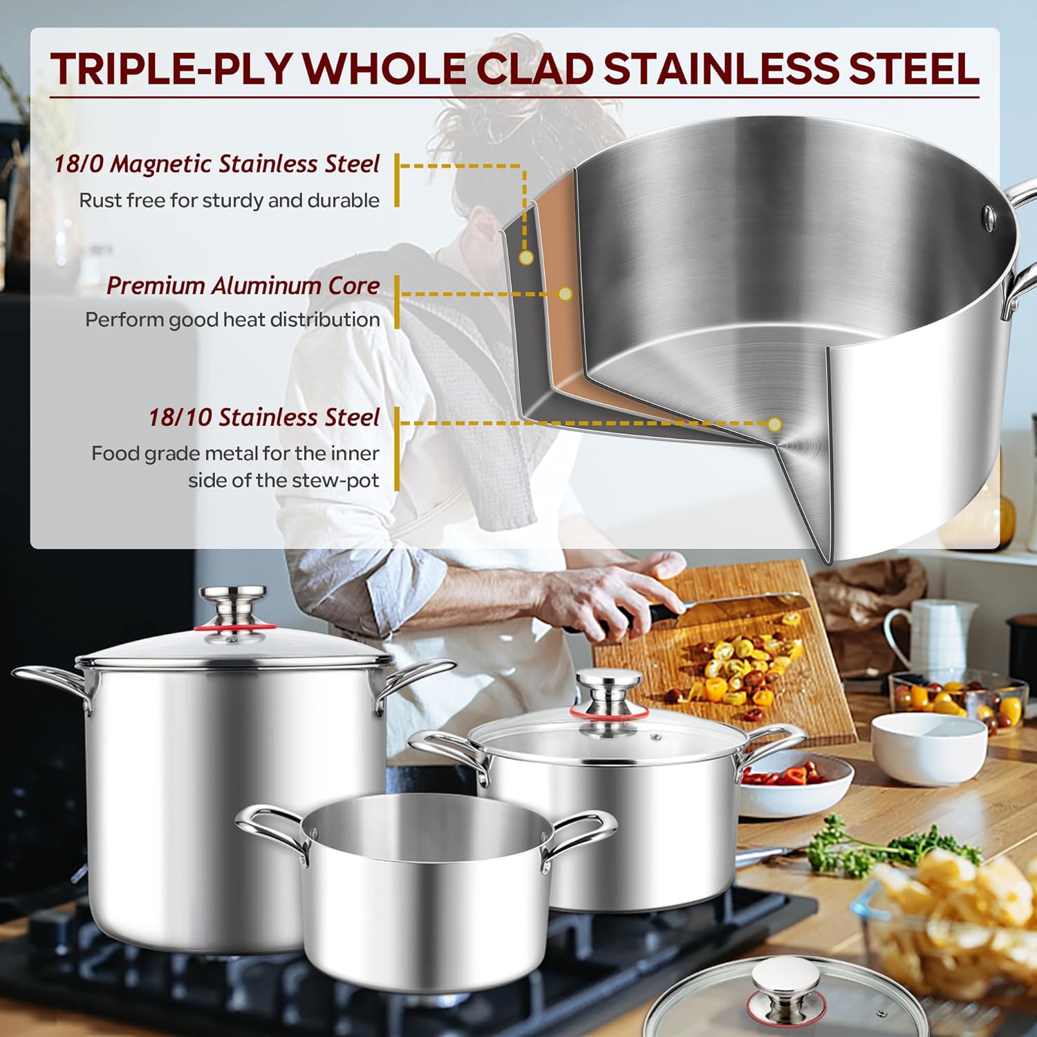 E-far 8 Qt Stock Pot