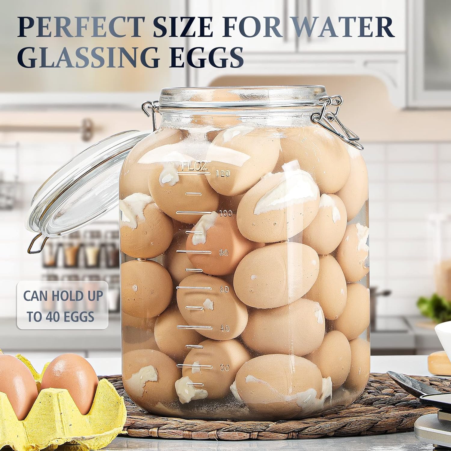 Folinstall 1 Gallon Square Jars with Lid