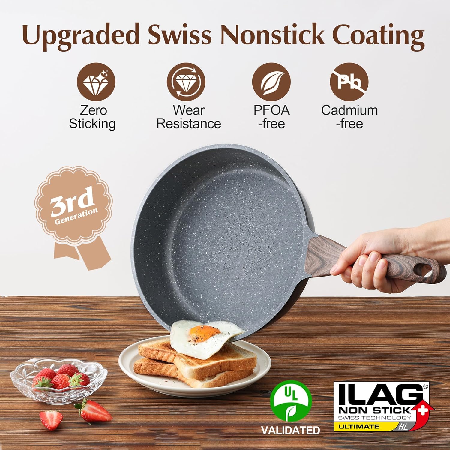 genssaerte nonstick deep frying pan
