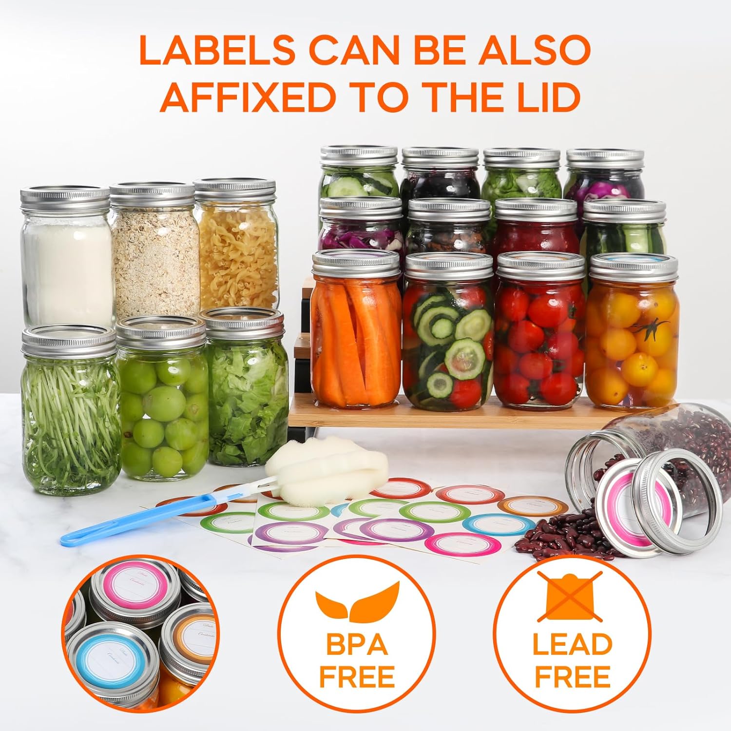 High-Quality 15-Pack Mason Jars for Canning Storage and Fermenting