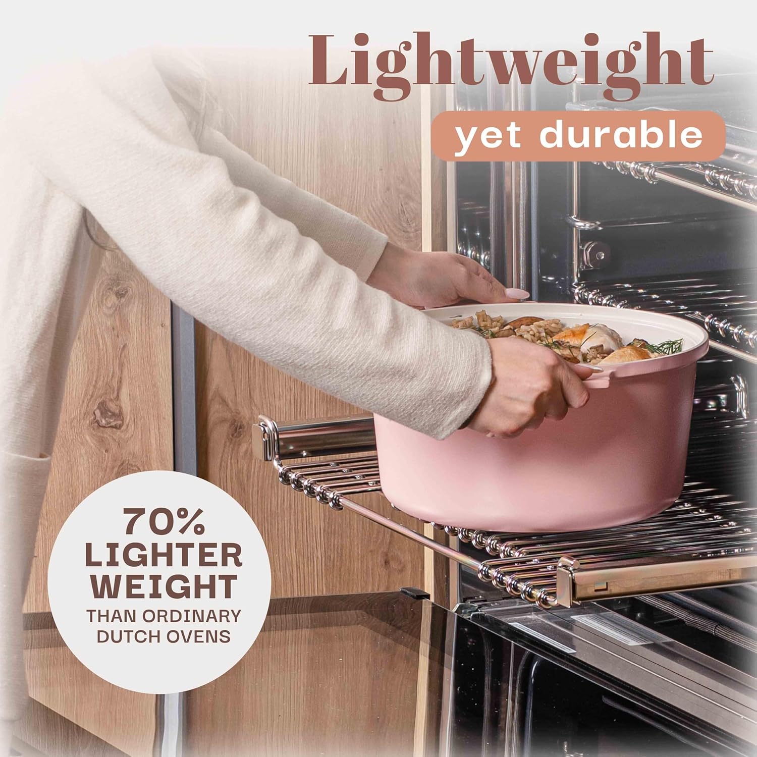 5 Qt Lightweight Nonstick Ceramic Dutch Oven Pot with Lid