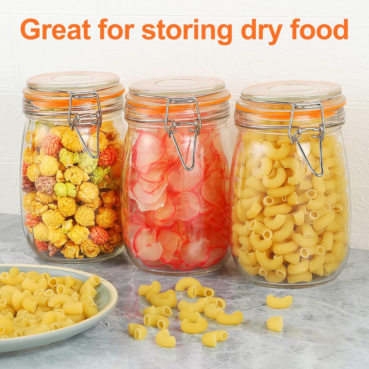 DANALLAN 4Pcs 32 oz Wide Mouth Glass Jars