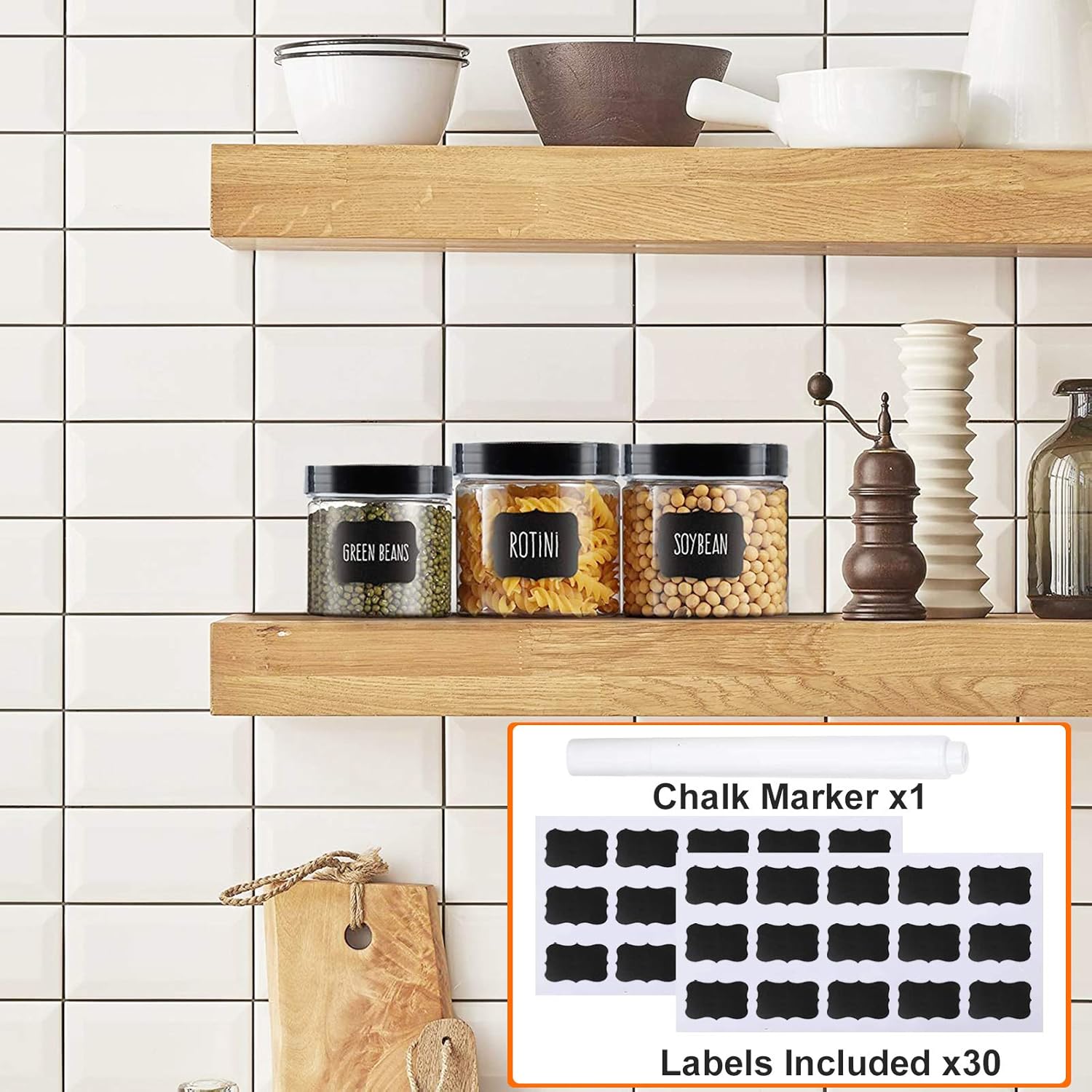 Vivimee 24 Pack Clear Plastic Jars with Lids 16 oz 8 oz