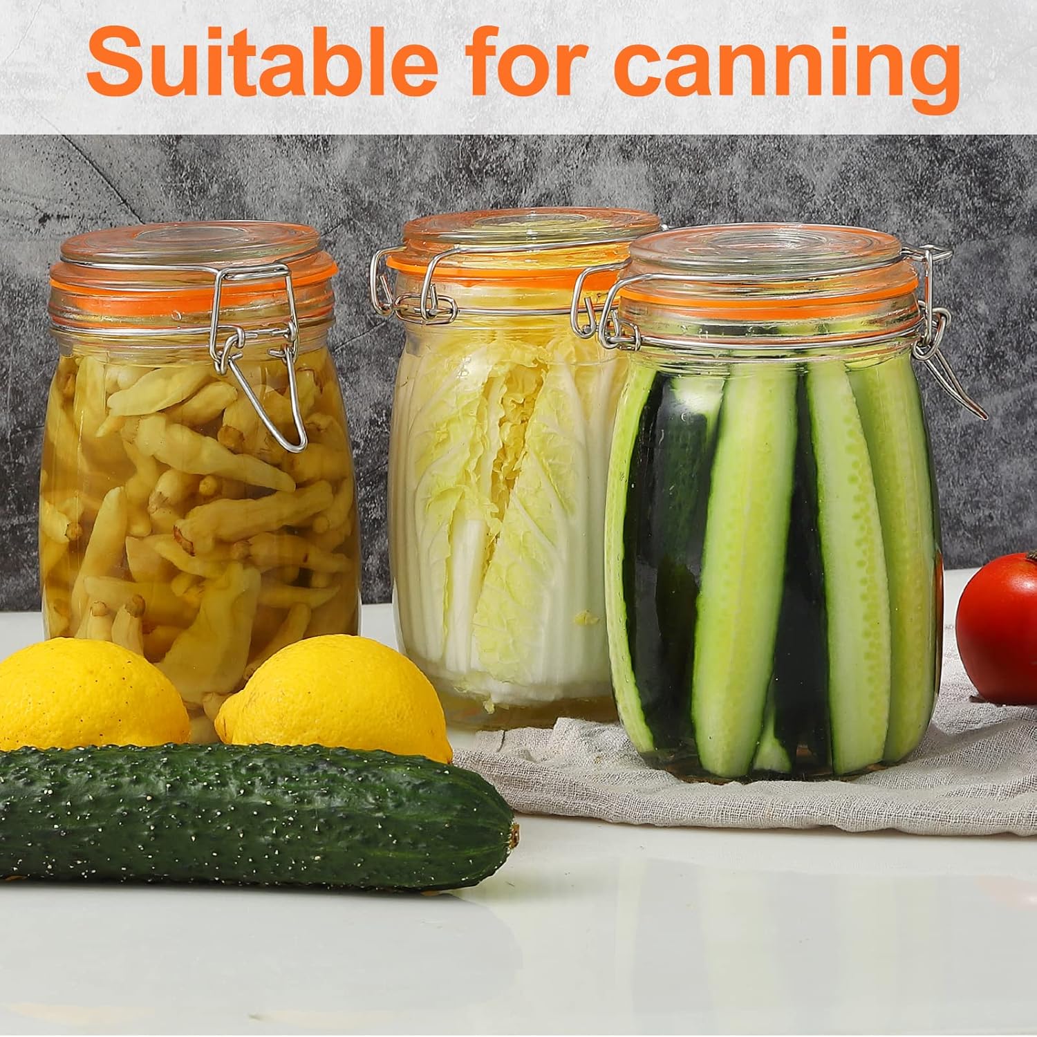 DANALLAN 4Pcs 32 oz Wide Mouth Glass Jars