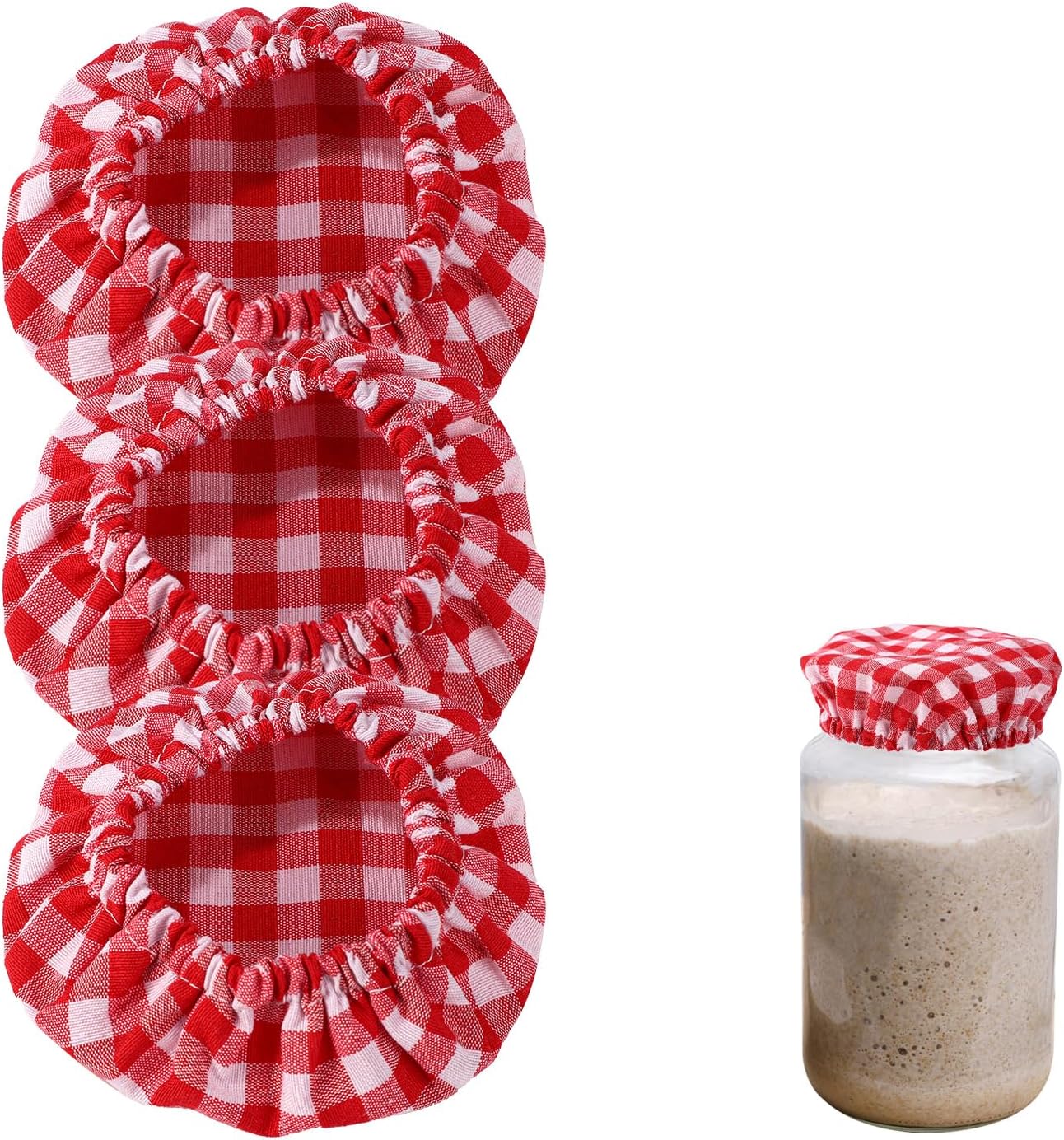 Reusable Sourdough Jar Cover for Fermenting Papers Red