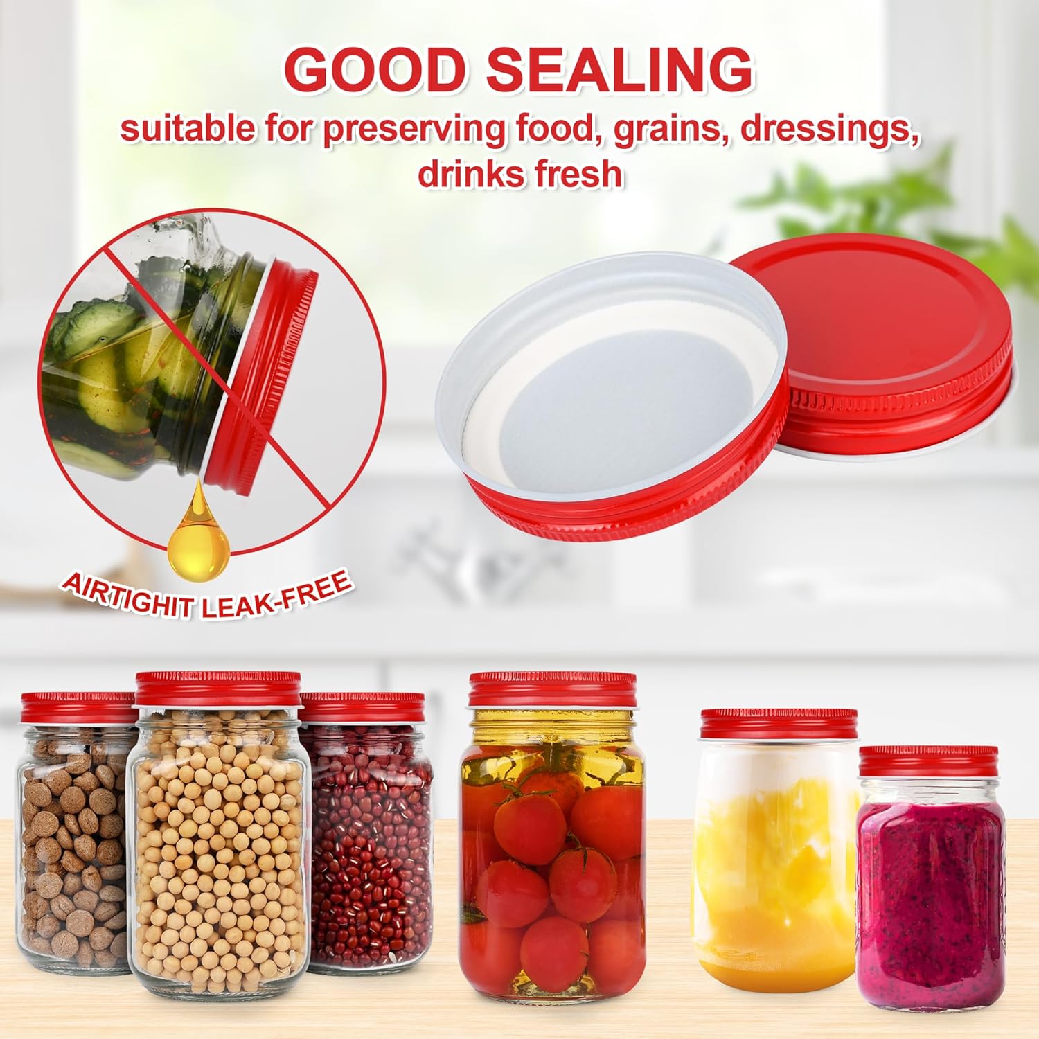 BSL 48-Pack 275 Inch Leak Proof Mason Jar Lids