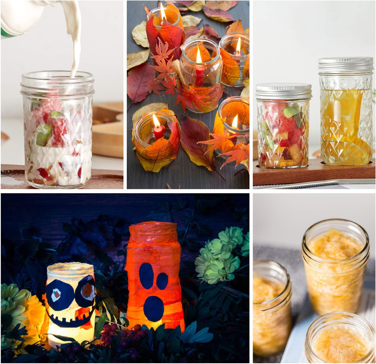 Mason Jars Set - 24 pack with Regular Lids