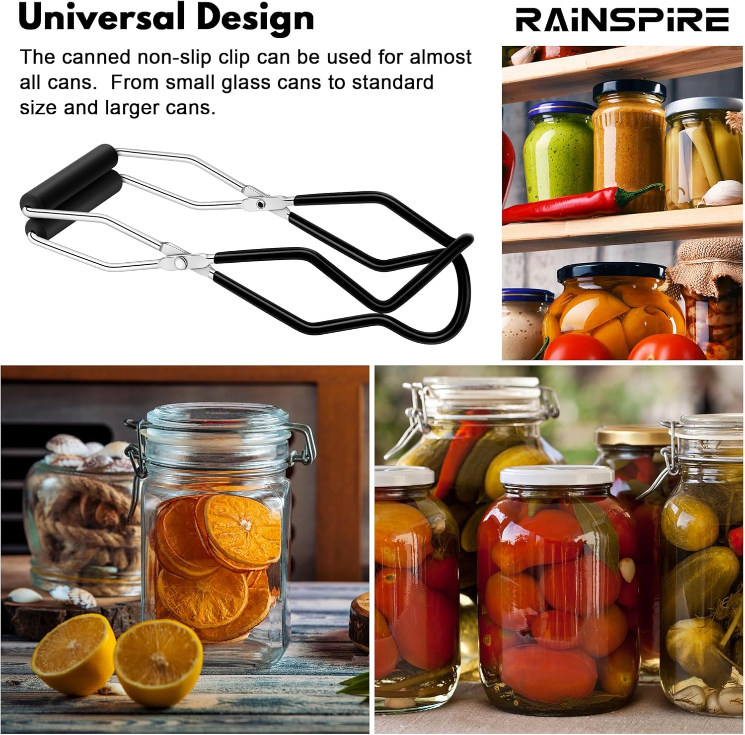 Rainspire Canning Jar Lifter with Non-Slip Handle