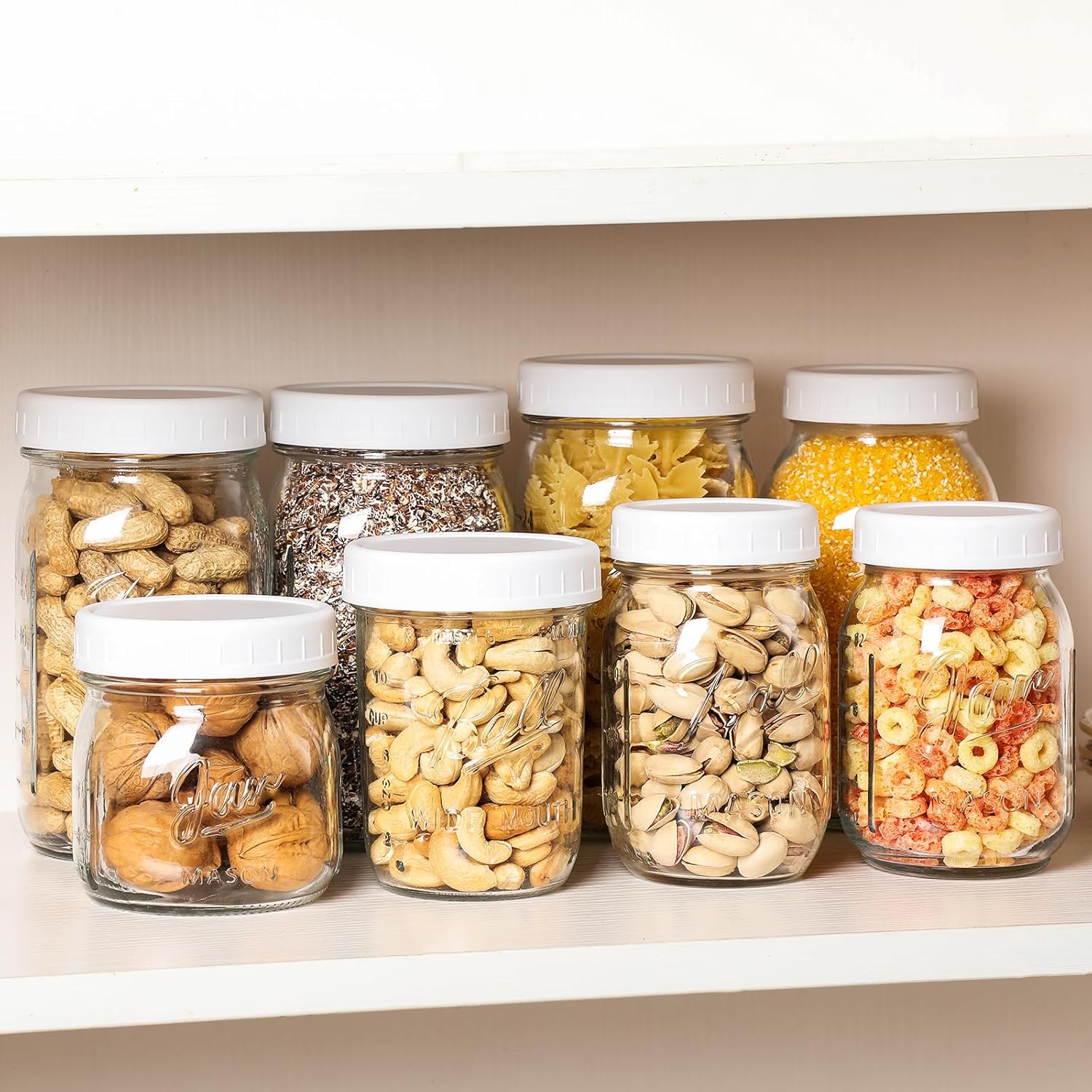 AOZITA 10 Wide 10 Regular Mouth Mason Jar Lids White
