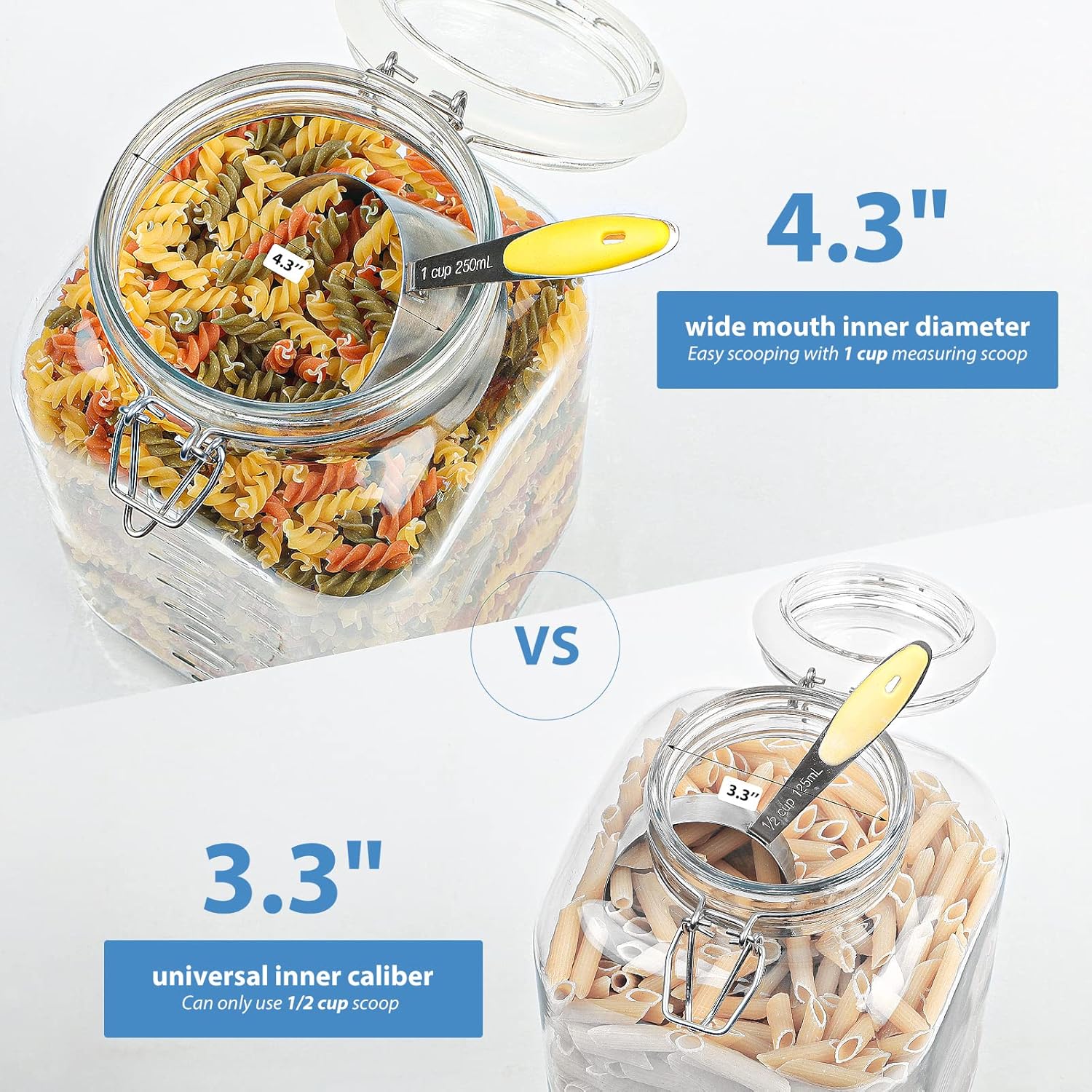 2-Piece 1 Gallon Glass Canning Jars with Airtight Lids