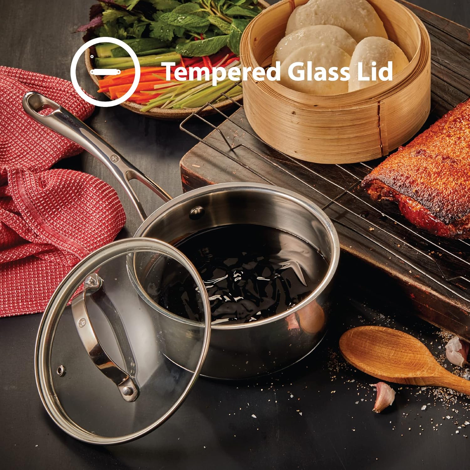 Swiss Diamond Stainless Steel Saucepan with Lid