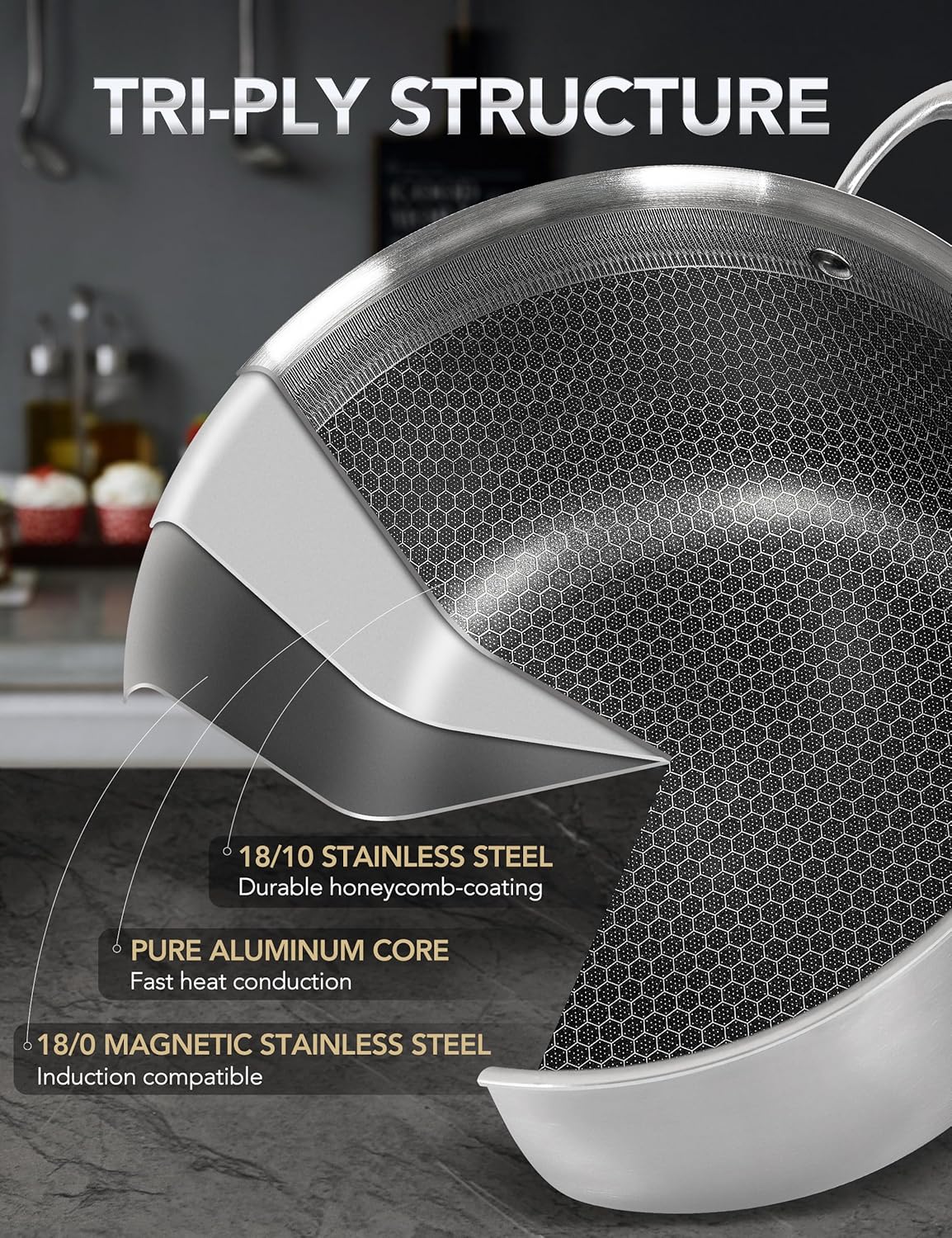 MICHELANGELO Tri-Ply 8-Quart Stock Pot with Lid