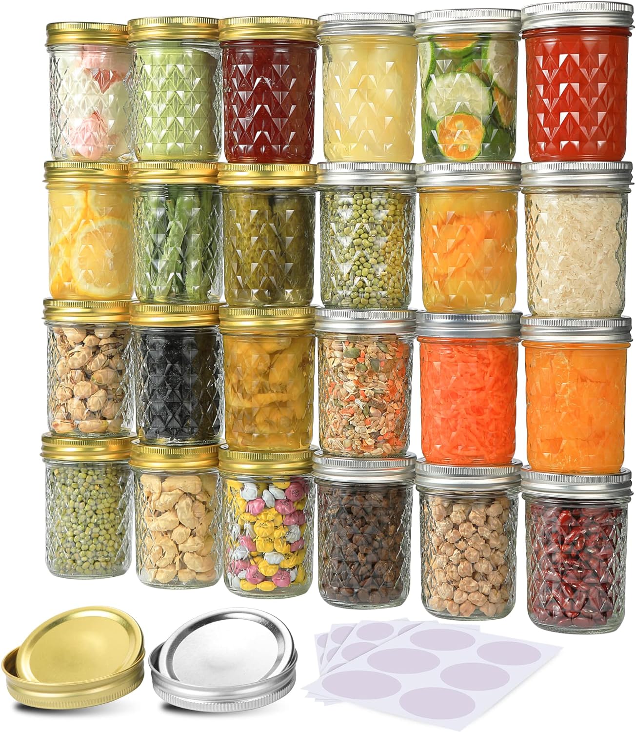 Mason Jars 8 oz 24 Pack Preserve Your Favorites