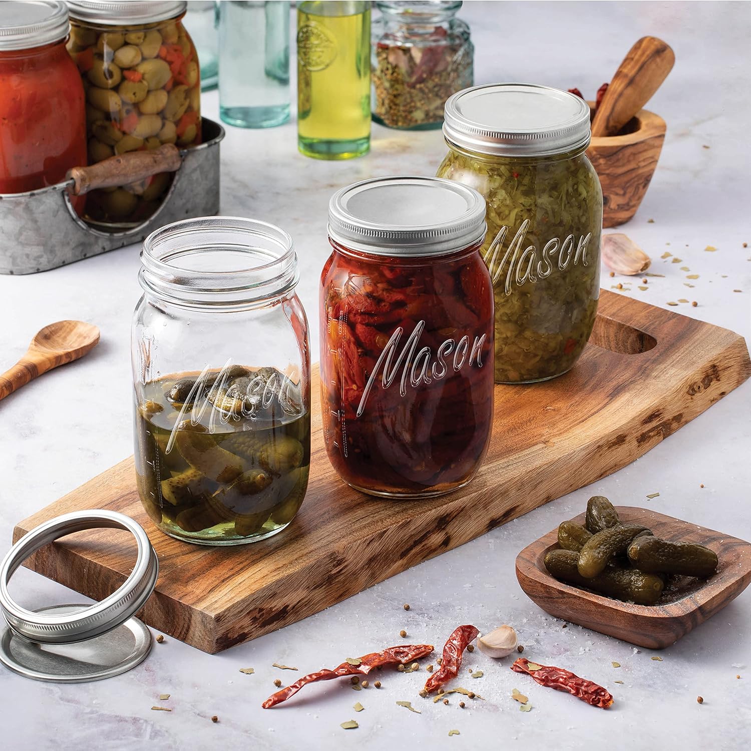 4-Pack Mason Jars with lids - Home Kitchen Canning Preserving _same_day
