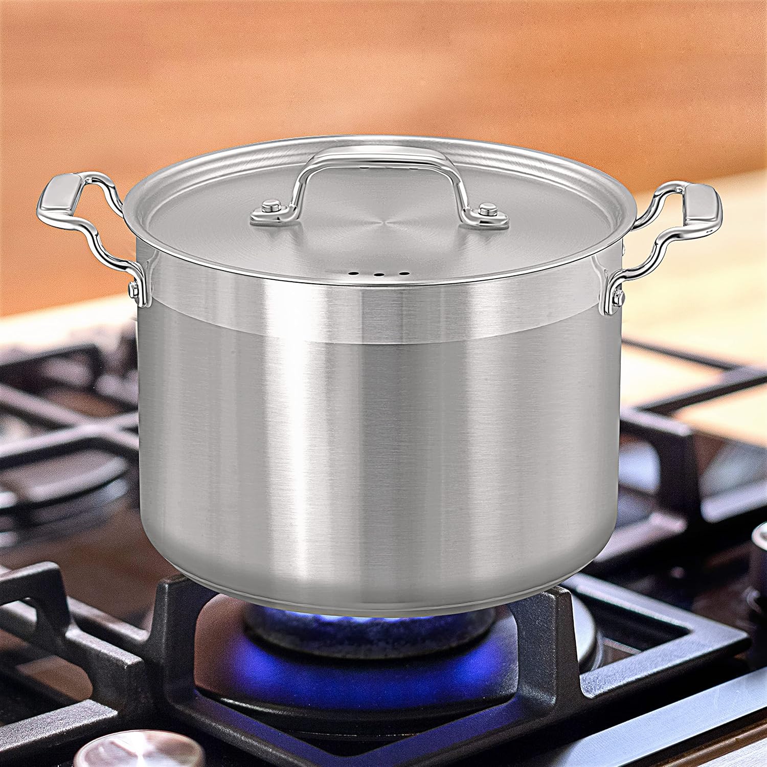 Life-changing 8 QT Stainless Steel Stockpot with Ergonomic Handles Induction Compatibility