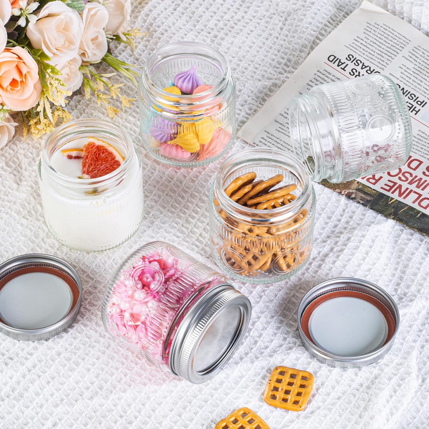 Amzcku 8oz Mason Jars