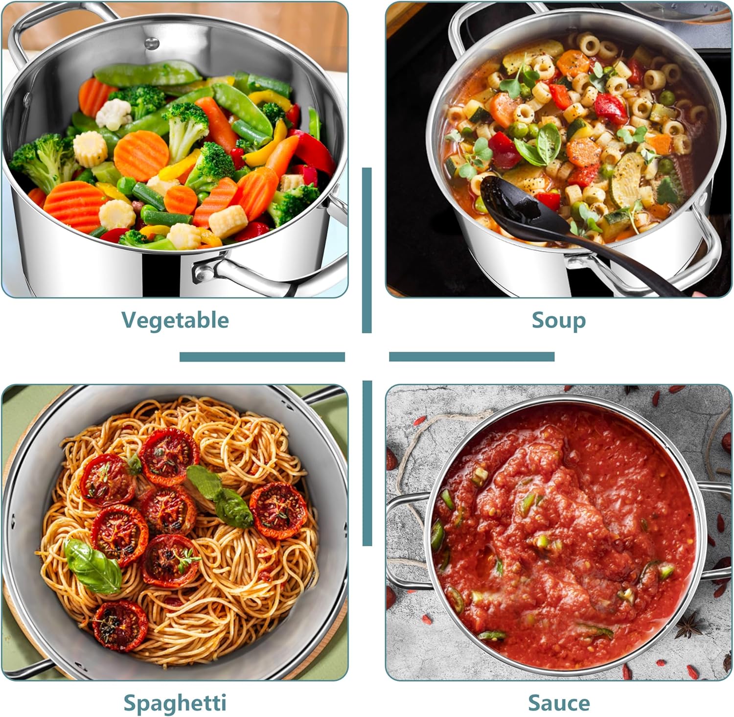 Sleek 4 qt Stock Pot with Lid - Premium Kitchen Tool forRecipes