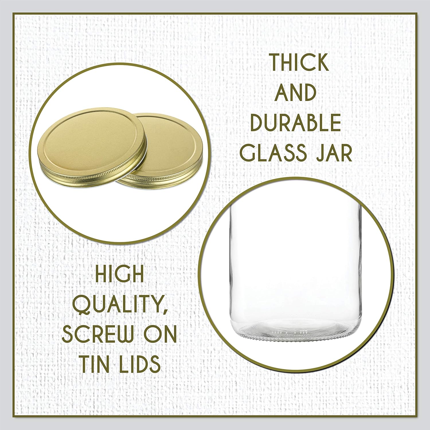 2-PK 1 Gallon Glass Mason Jars